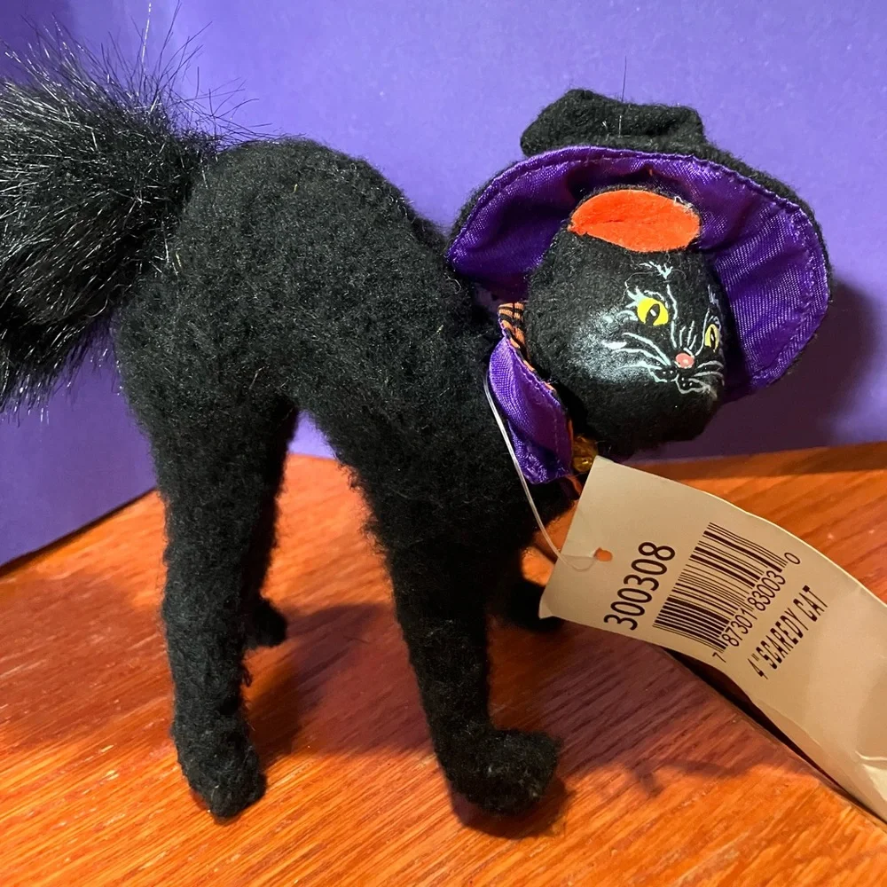 EUC with Tag Annalee Halloween 4” Scaredy Cat 300308 witch black cat